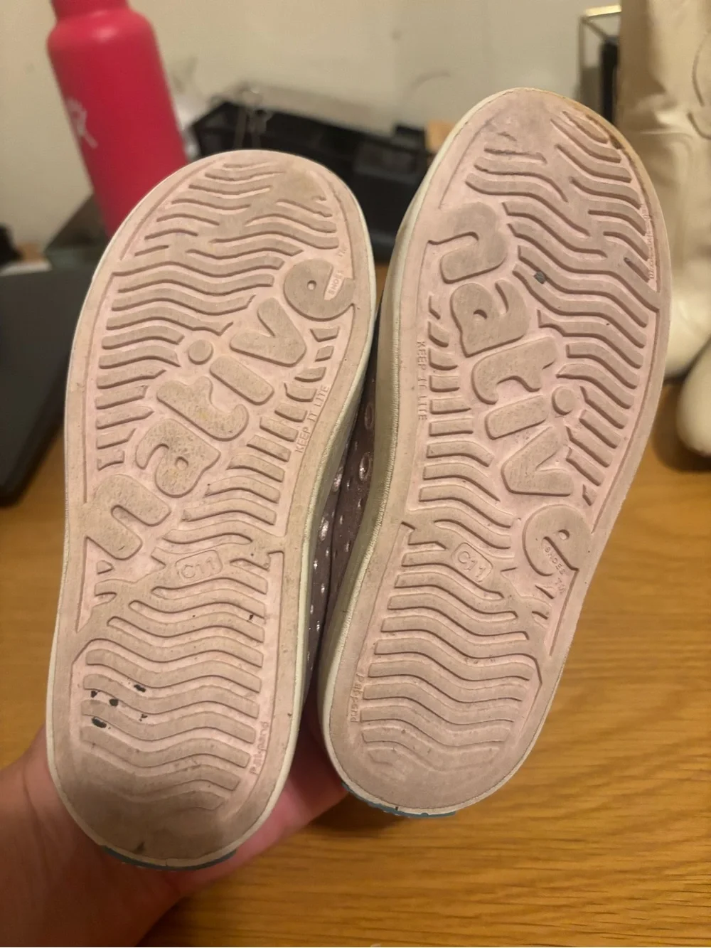 Girls Glitter Slip-On Sneakers - Rose Gold C11